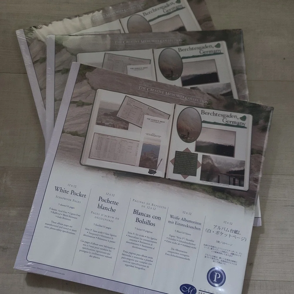 Creative Memories WHITE POCKET Scrapbook 10 Pages 5 Sheets 12x12 NEW (3)
